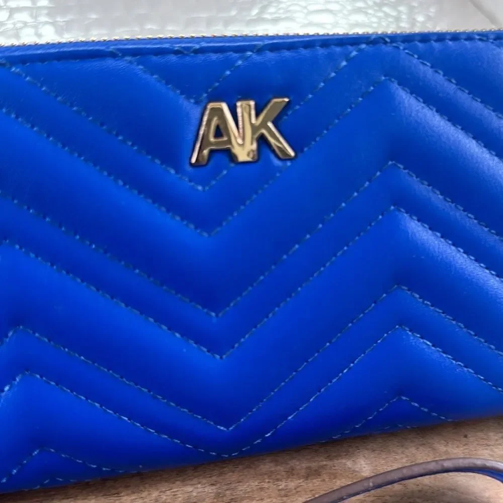 Anne Klein Blue Quilted Wristlet